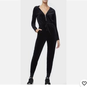 Good American Black Hooded Jumpsuit